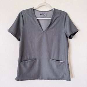 Figs Technical Collection Women's Size Small Gray Short Sleeve Nursing Scrub Top